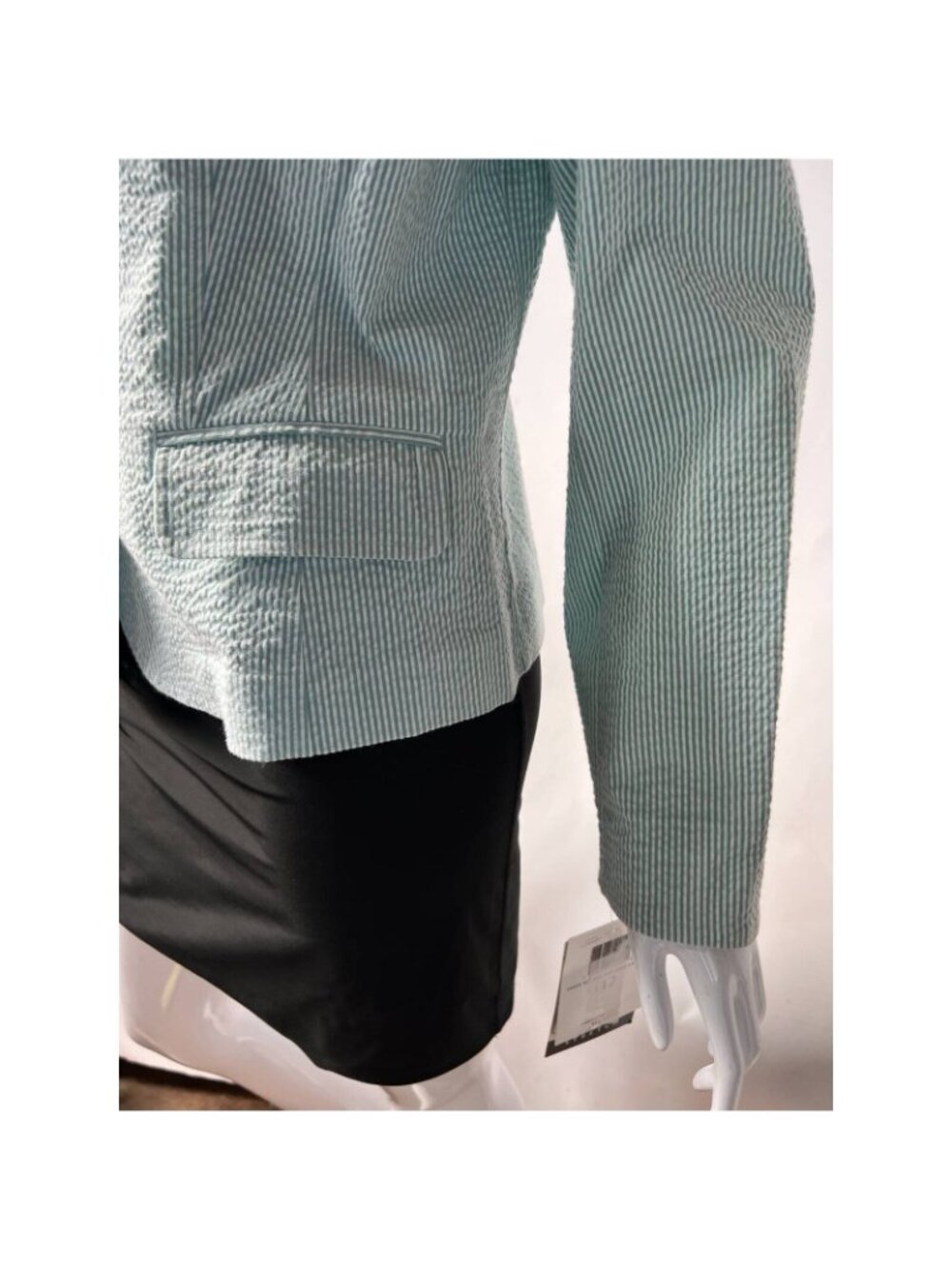 Sheer Blooms Polished Casual Seersucker Blazer By Emma James Petite 12 Stretch M - Picture 8 of 12